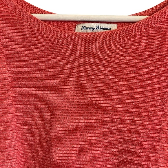 Tommy Bahama Womens Bonita Coral Sparkle Dolman Sleeves Sweater Knit Size Medium - Picture 3 of 7